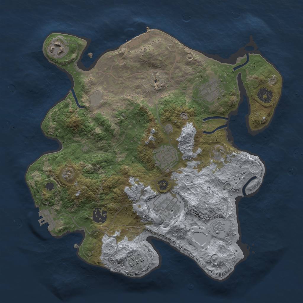 Rust Map: Procedural Map, Size: 3000, Seed: 693192, 12 Monuments