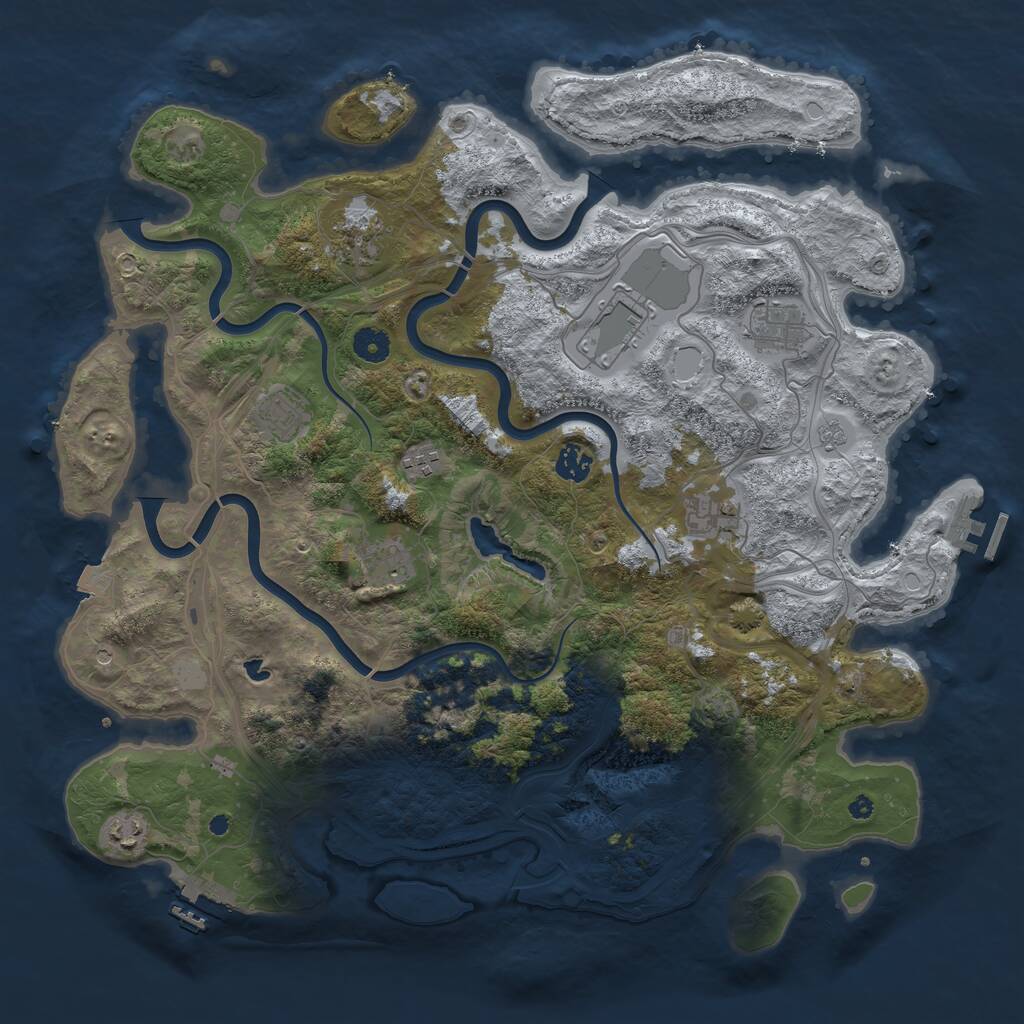 Rust Map: Procedural Map, Size: 4250, Seed: 1234567890, 15 Monuments