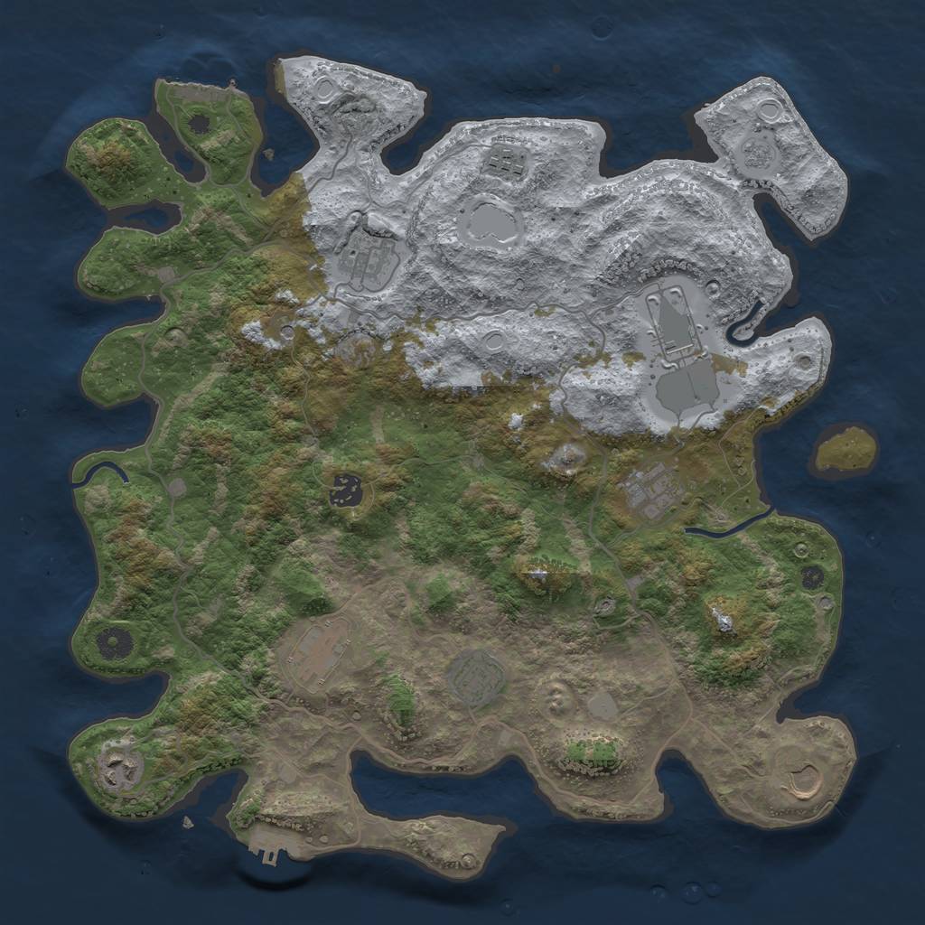 Rust Map: Procedural Map, Size: 4000, Seed: 1572481284, 16 Monuments