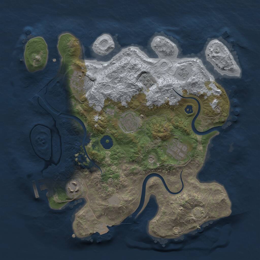 Rust Map: Procedural Map, Size: 3000, Seed: 133487770, 10 Monuments