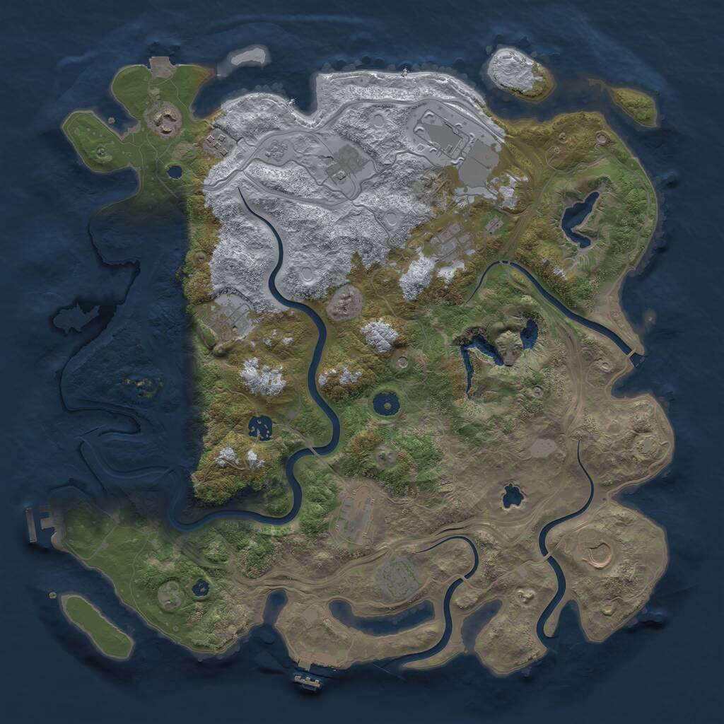 Rust Map: Procedural Map, Size: 4250, Seed: 1208702250, 16 Monuments