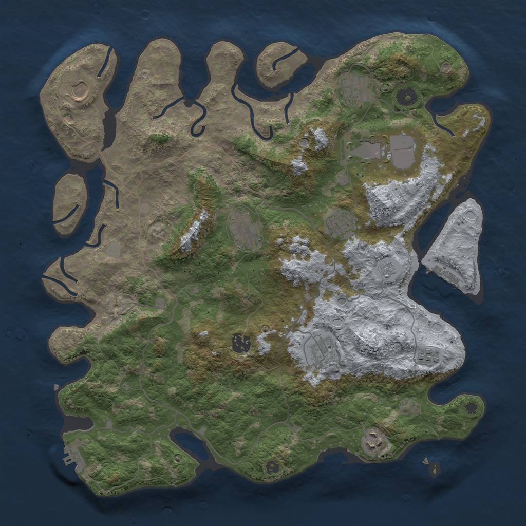 Rust Map: Procedural Map, Size: 4000, Seed: 1008011859, 16 Monuments