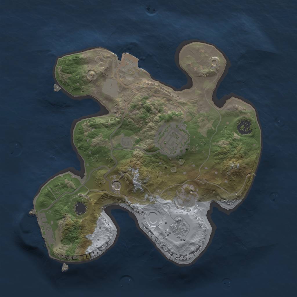 Rust Map: Procedural Map, Size: 2000, Seed: 190783, 7 Monuments