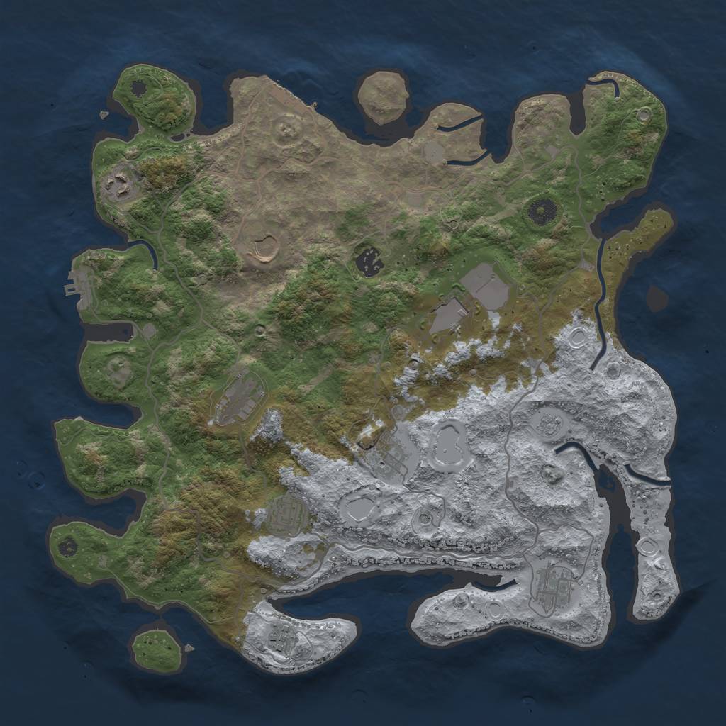 Rust Map: Procedural Map, Size: 4000, Seed: 112325901, 16 Monuments