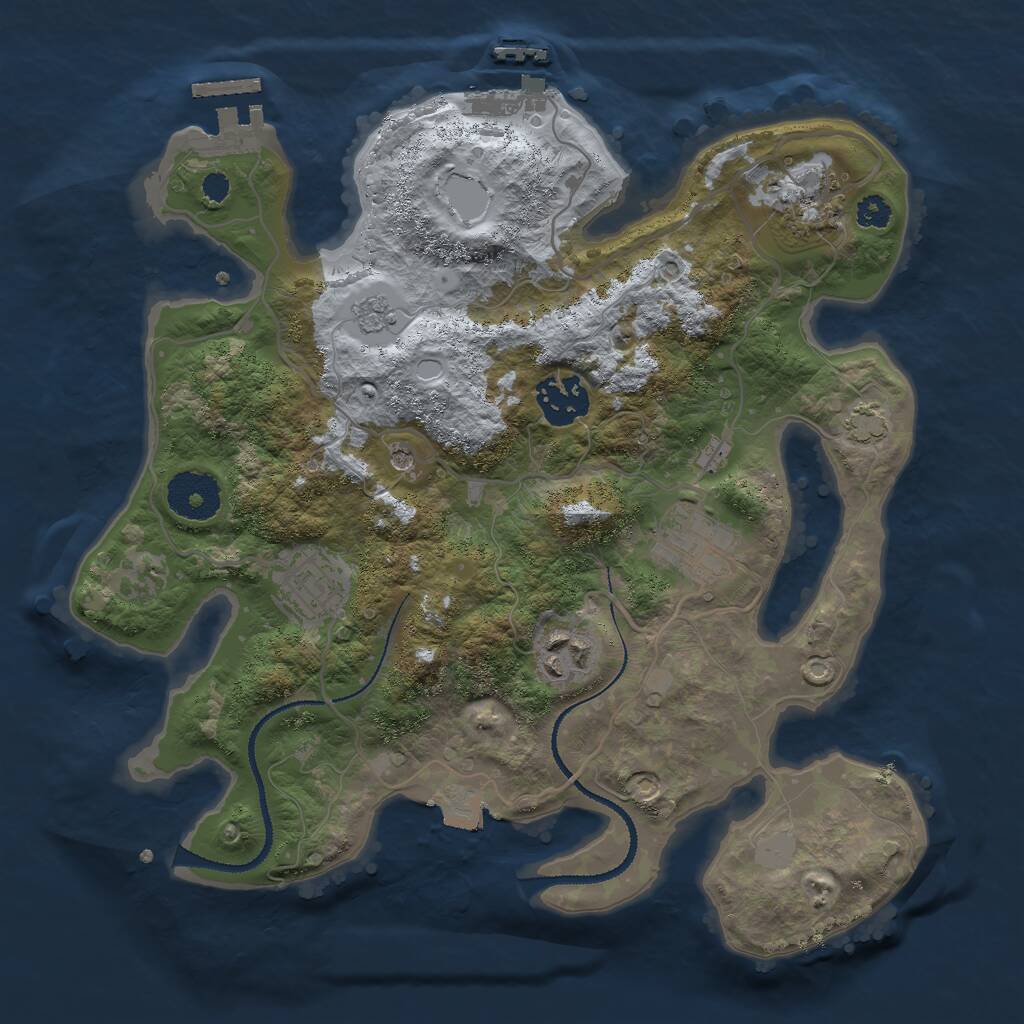 Rust Map: Procedural Map, Size: 3000, Seed: 85764754, 11 Monuments