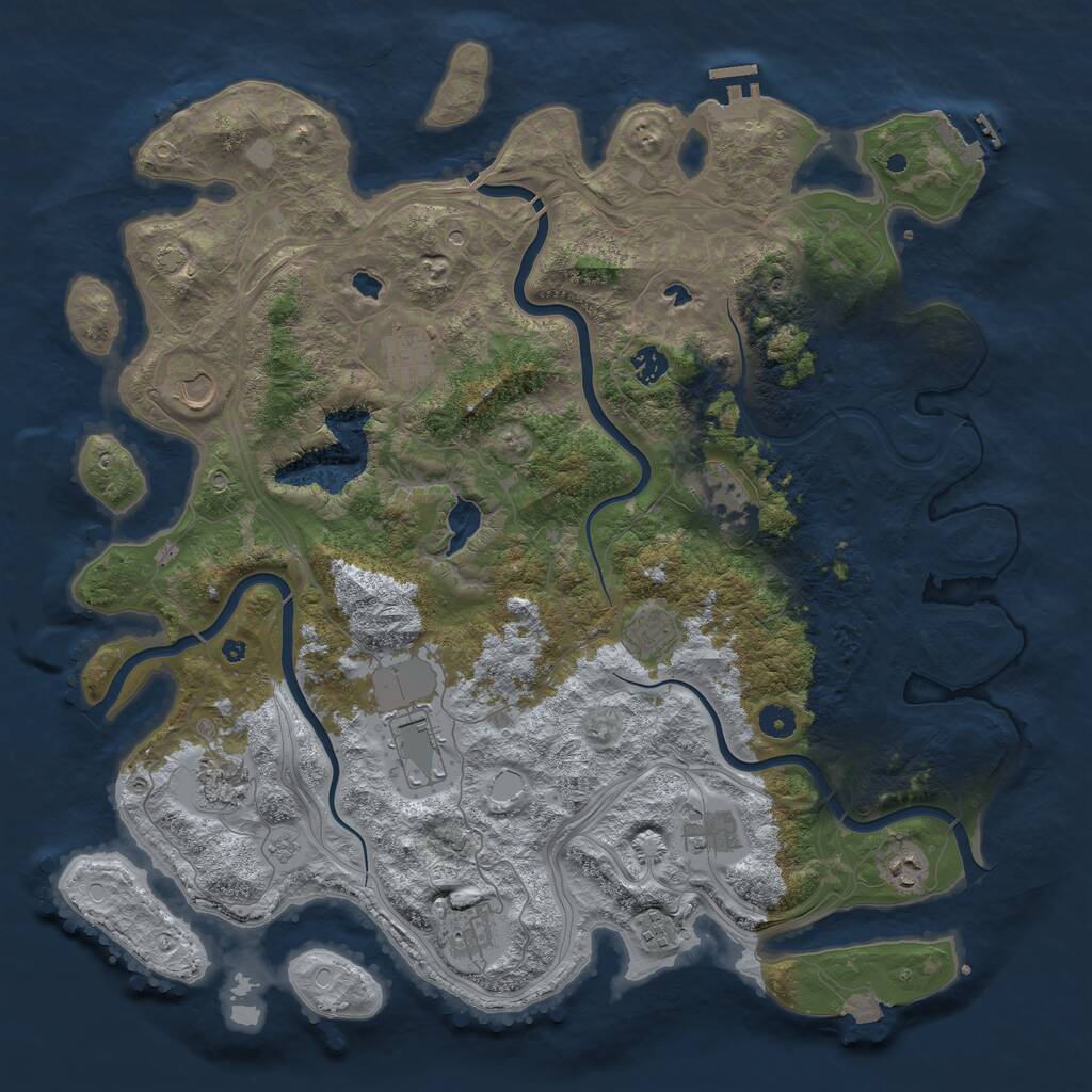 Rust Map: Procedural Map, Size: 4560, Seed: 2069161229, 17 Monuments