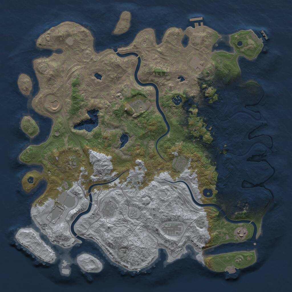 Rust Map: Procedural Map, Size: 4560, Seed: 2069161229, 17 Monuments