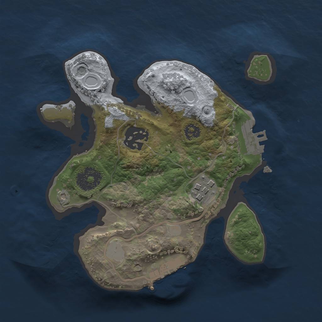 Rust Map: Procedural Map, Size: 2000, Seed: 1387911390, 7 Monuments