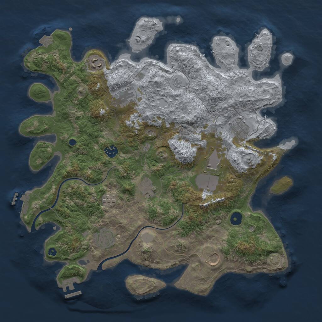 Rust Map: Procedural Map, Size: 3850, Seed: 1745044735, 15 Monuments