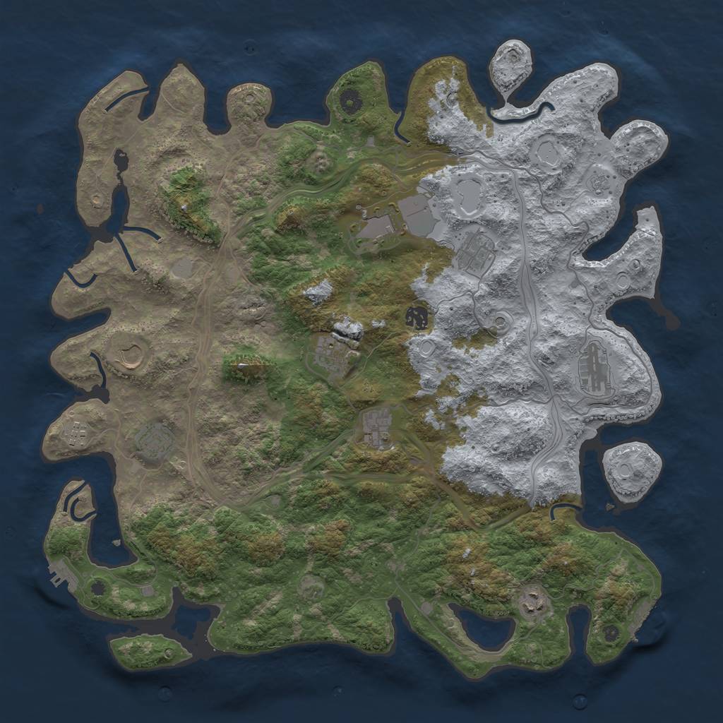 Rust Map: Procedural Map, Size: 4500, Seed: 356550340, 17 Monuments