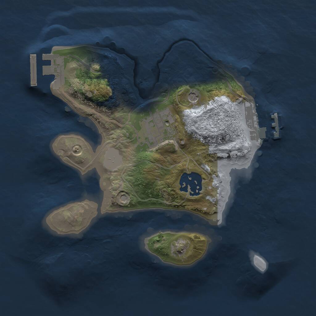 Rust Map: Procedural Map, Size: 2000, Seed: 1536322872, 6 Monuments