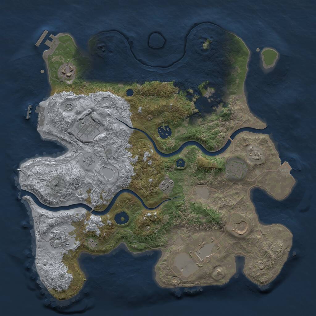 Rust Map: Procedural Map, Size: 3500, Seed: 218232160, 15 Monuments