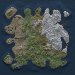 Thumbnail Rust Map: Procedural Map, Size: 3600, Seed: 795330, 15 Monuments