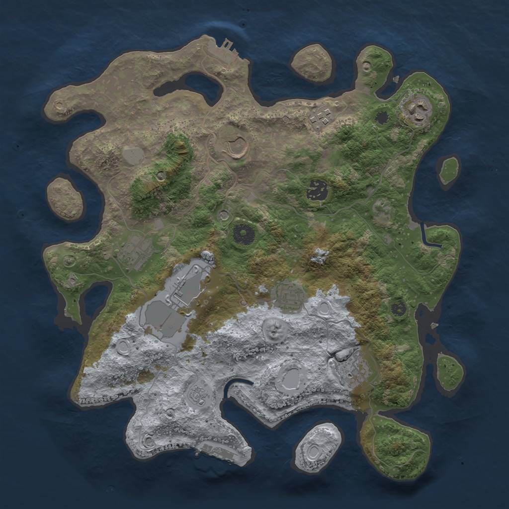 Rust Map: Procedural Map, Size: 3500, Seed: 846421117, 15 Monuments