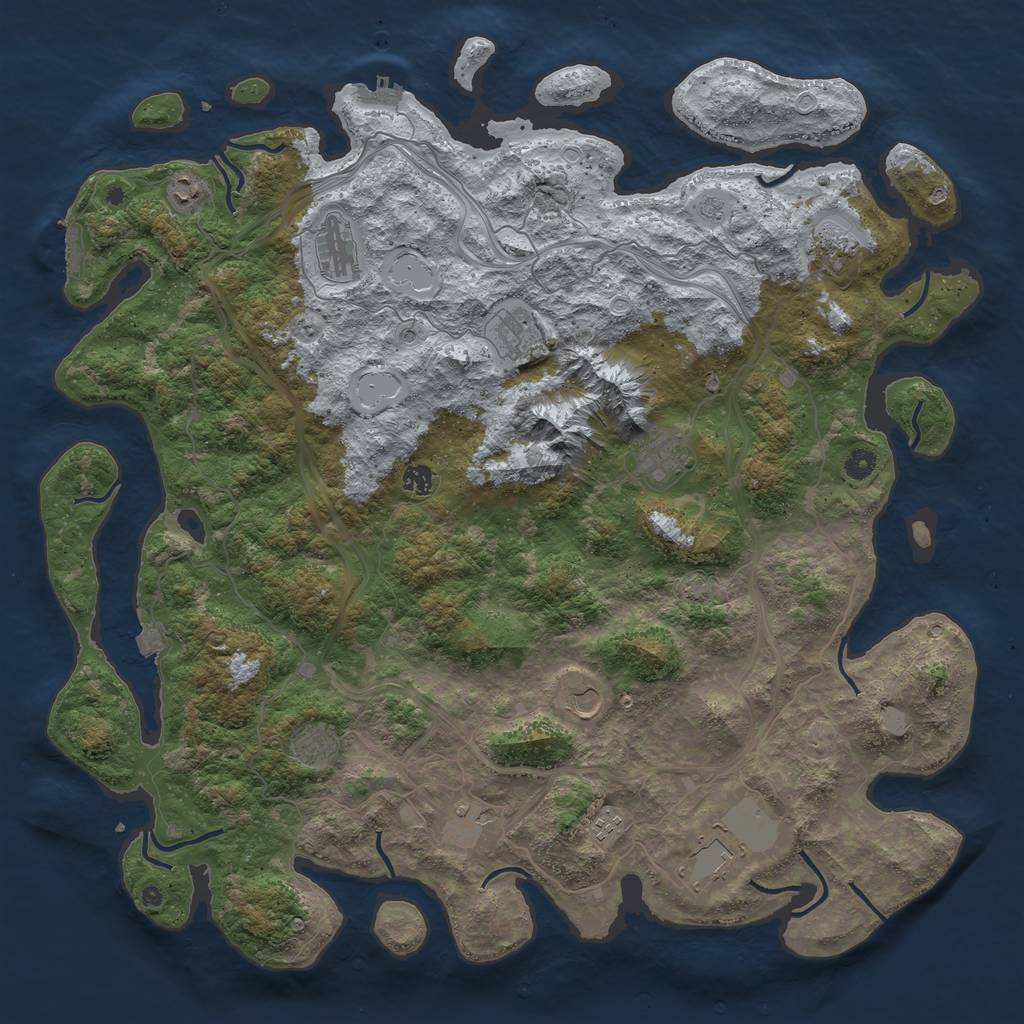 Rust Map: Procedural Map, Size: 5000, Seed: 798908, 19 Monuments