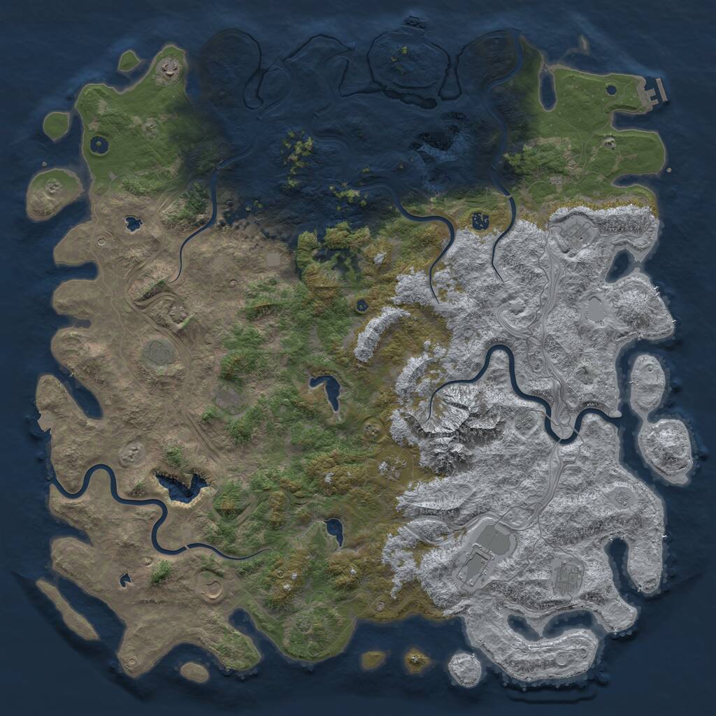 Rust Map: Procedural Map, Size: 6000, Seed: 135649, 17 Monuments