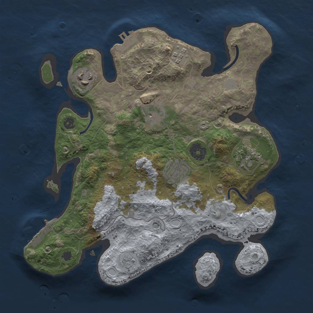 Rust Map: Procedural Map, Size: 2800, Seed: 654654, 12 Monuments