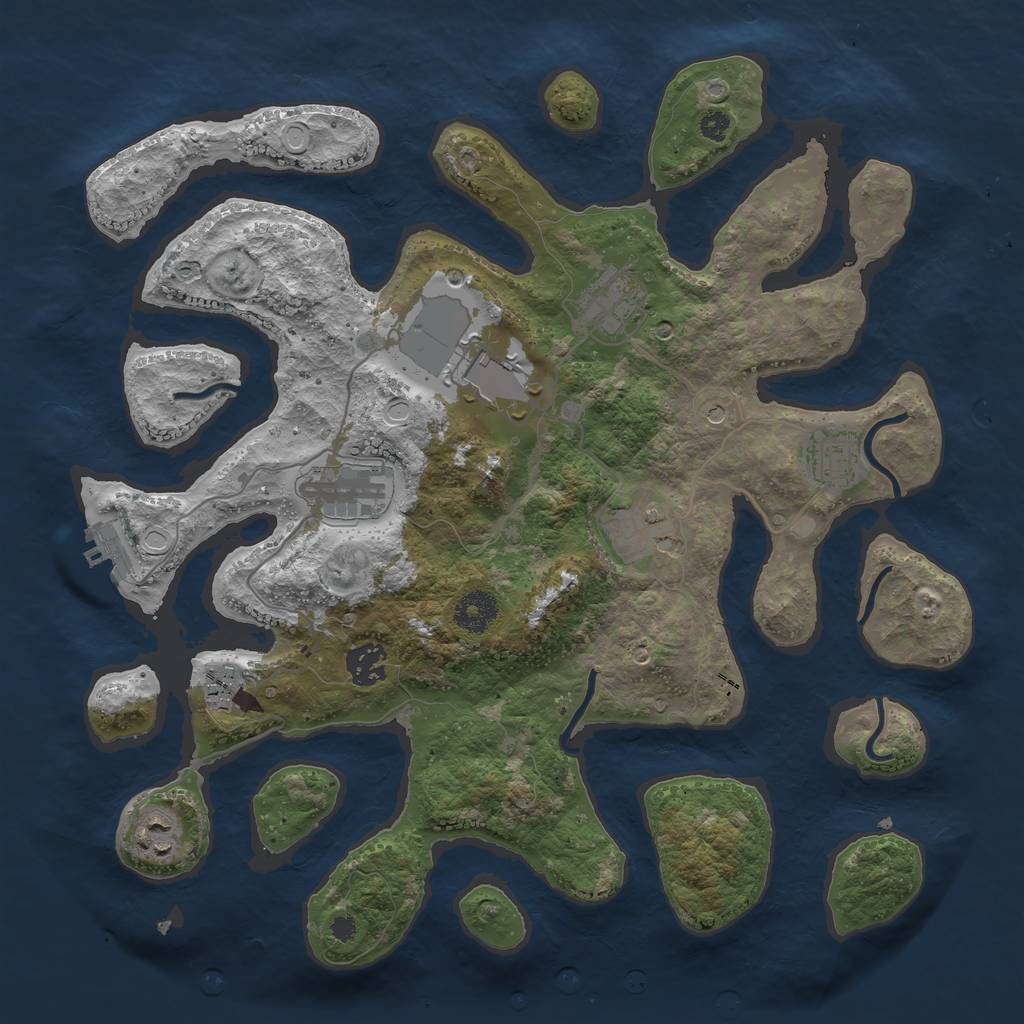 Rust Map: Procedural Map, Size: 3600, Seed: 1446877318, 15 Monuments