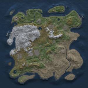 Thumbnail Rust Map: Procedural Map, Size: 3700, Seed: 1790609709, 15 Monuments