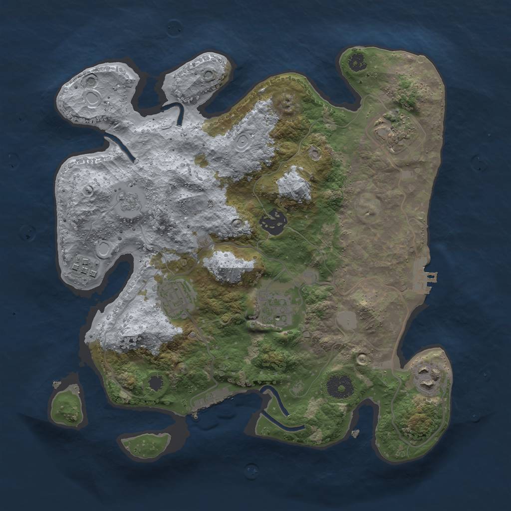 Rust Map: Procedural Map, Size: 3000, Seed: 1622821942, 12 Monuments