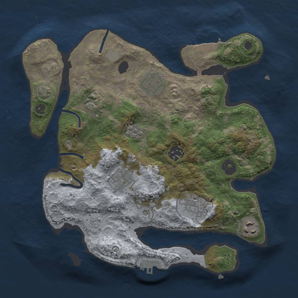 Rust Map: Procedural Map, Size: 3000, Seed: 6121, 15 Monuments
