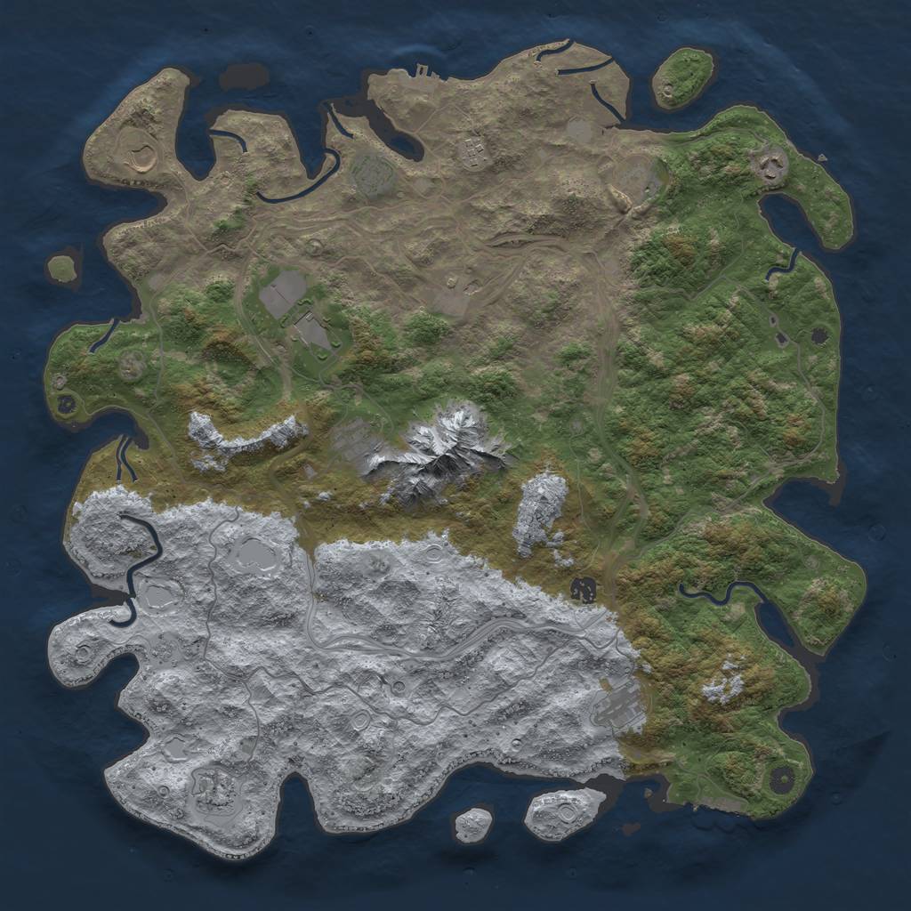 Rust Map: Procedural Map, Size: 5000, Seed: 2555588, 18 Monuments
