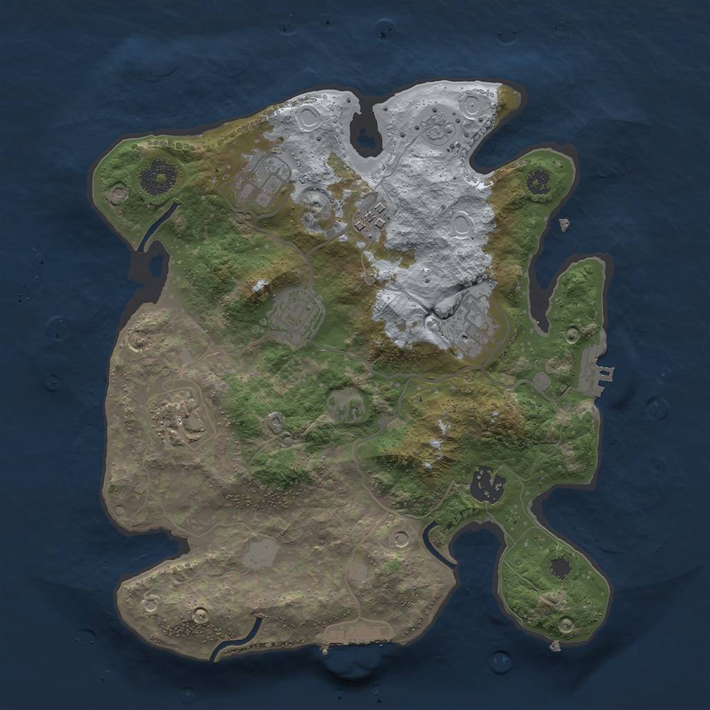 Rust Map: Procedural Map, Size: 3000, Seed: 20717, 13 Monuments