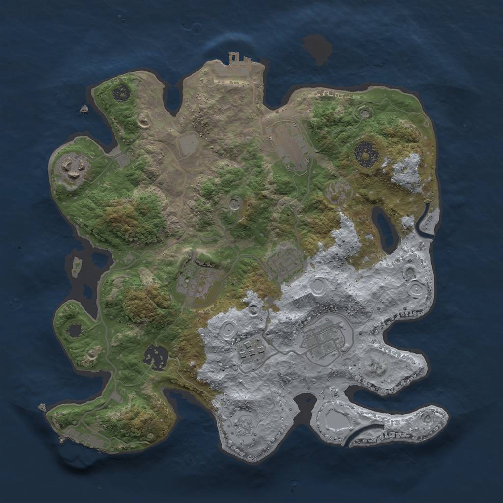 Rust Map: Procedural Map, Size: 3000, Seed: 78614794, 14 Monuments