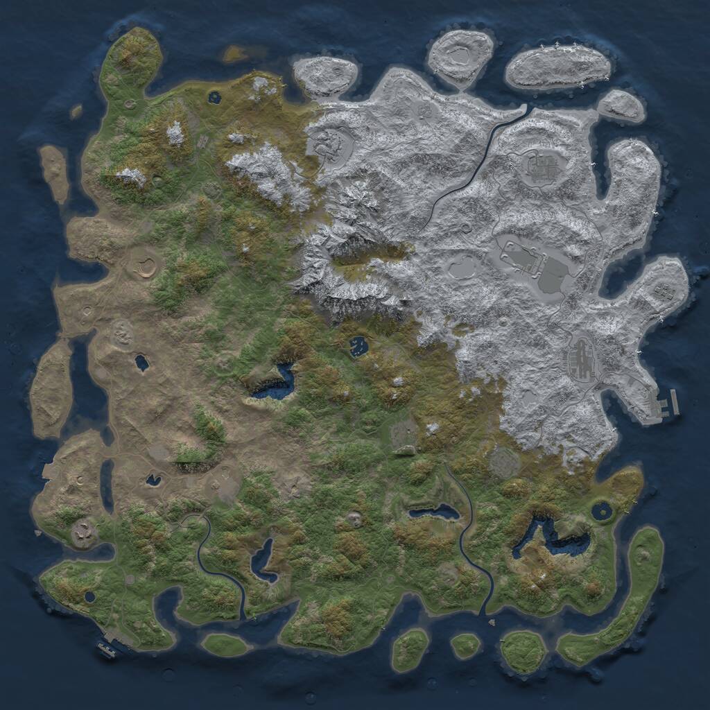 Rust Map: Procedural Map, Size: 5500, Seed: 1234567890, 17 Monuments