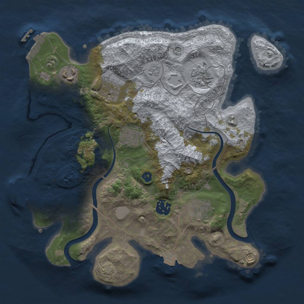 Rust Map: Procedural Map, Size: 3000, Seed: 1555302159, 12 Monuments