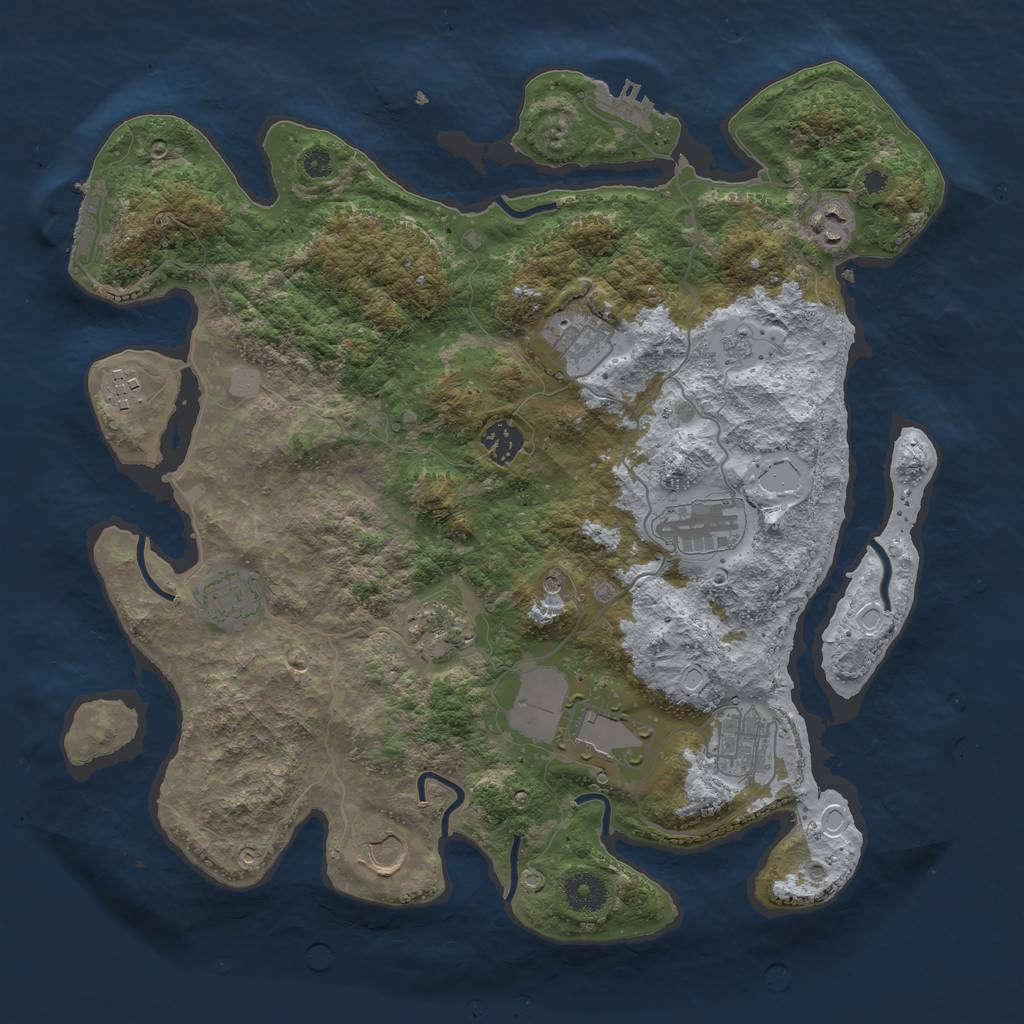 Rust Map: Procedural Map, Size: 3750, Seed: 2357, 17 Monuments