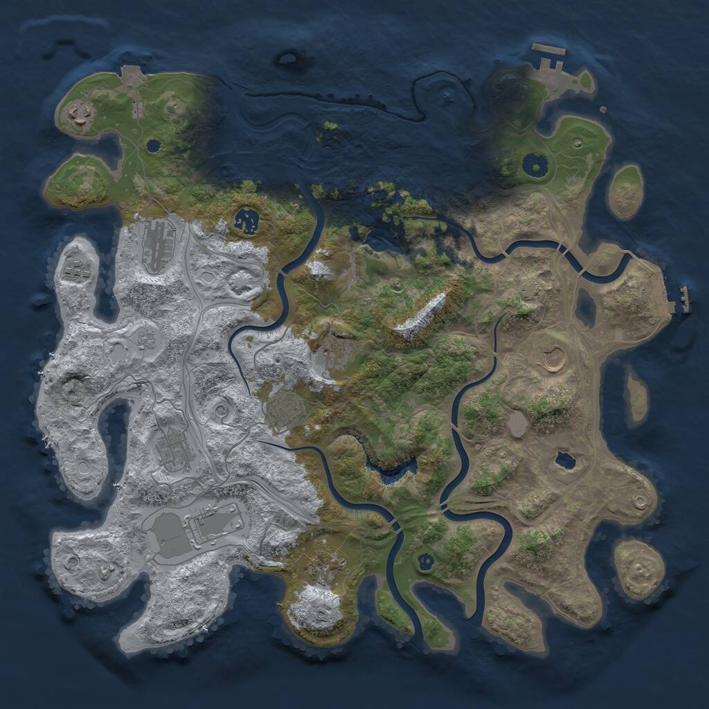 Rust Map: Procedural Map, Size: 4250, Seed: 514842004, 16 Monuments