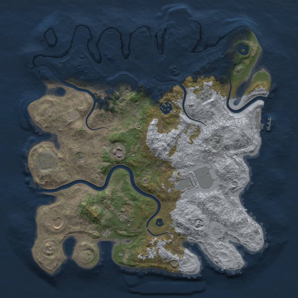 Rust Map: Procedural Map, Size: 3700, Seed: 6999, 14 Monuments