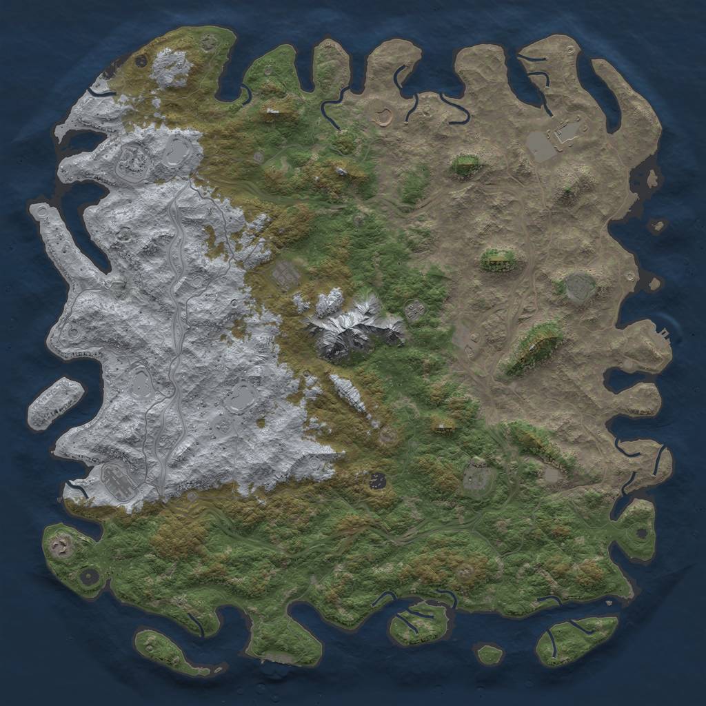 Rust Map: Procedural Map, Size: 6000, Seed: 30741783, 19 Monuments
