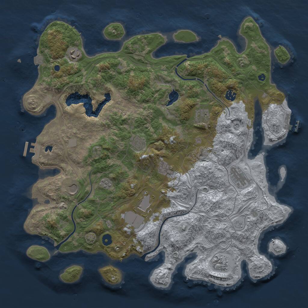 Rust Map: Procedural Map, Size: 4250, Seed: 15583, 16 Monuments