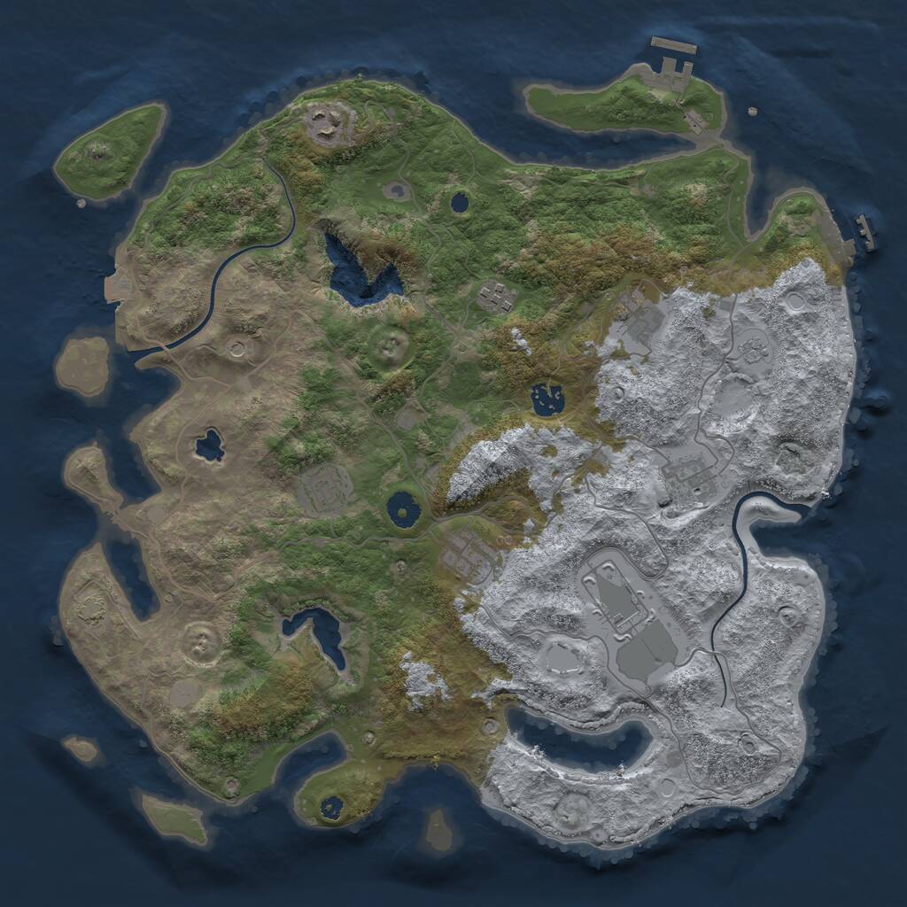 Rust Map: Procedural Map, Size: 4000, Seed: 426652496, 14 Monuments
