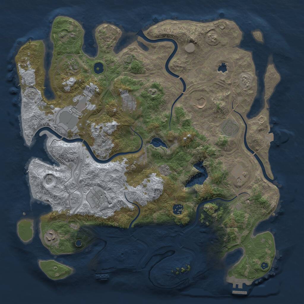 Rust Map: Procedural Map, Size: 4250, Seed: 5836, 16 Monuments