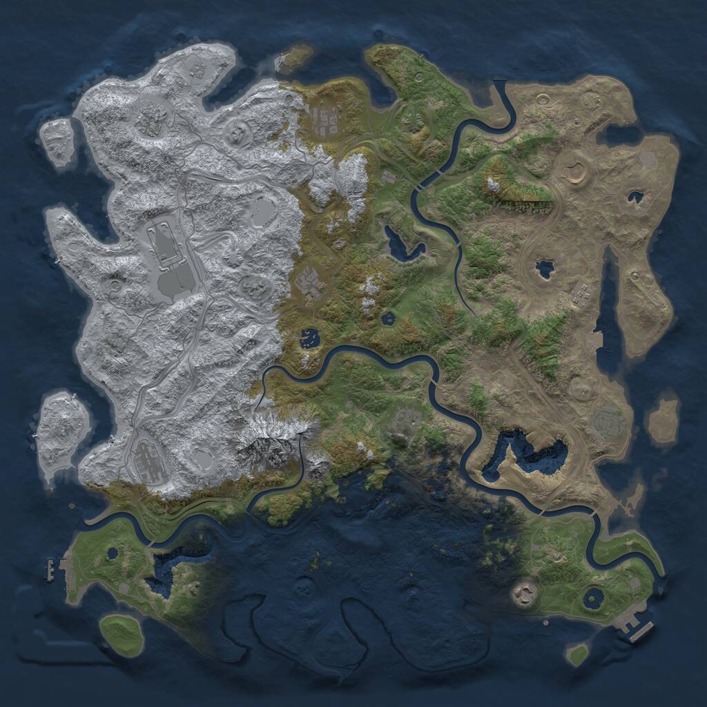 Rust Map: Procedural Map, Size: 5090, Seed: 1695862120, 17 Monuments