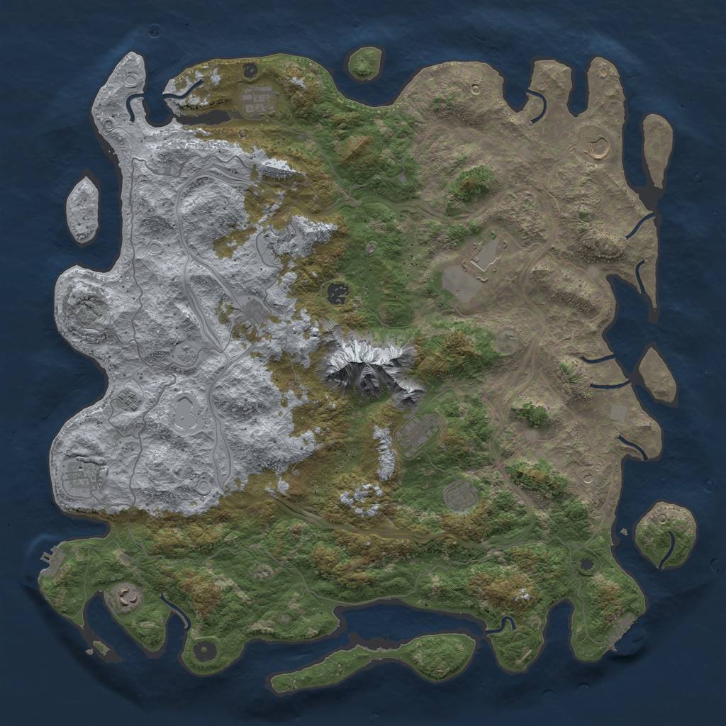 Rust Map: Procedural Map, Size: 5000, Seed: 15998905, 18 Monuments