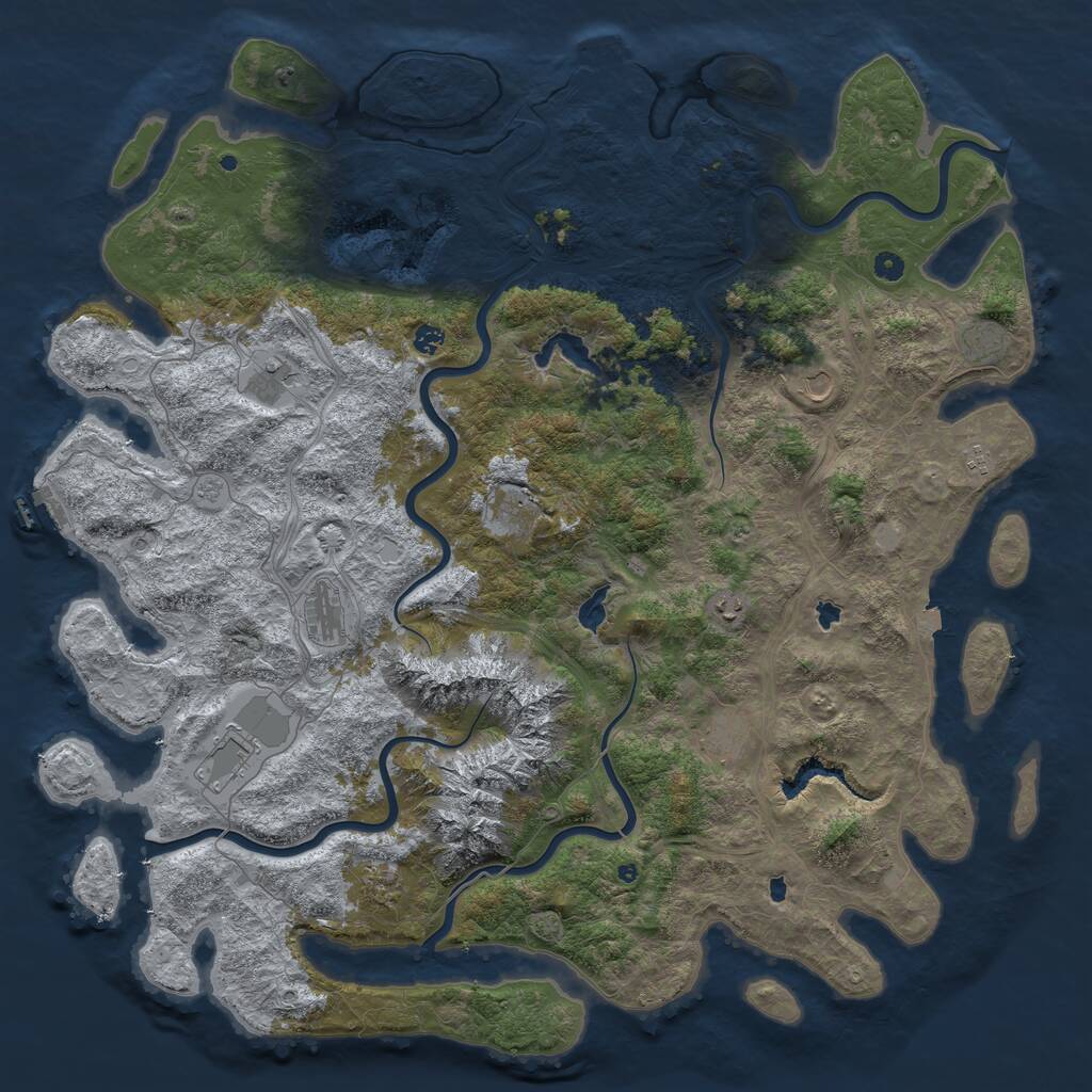 Rust Map: Procedural Map, Size: 5500, Seed: 33367, 17 Monuments
