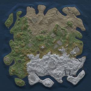 Rust Map: Procedural Map, Size: 4500, Seed: 4545, 18 Monuments