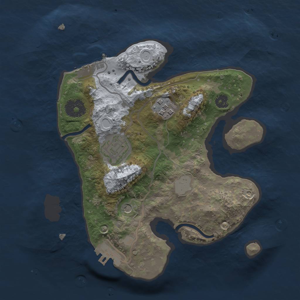 Rust Map: Procedural Map, Size: 2300, Seed: 2125487, 8 Monuments