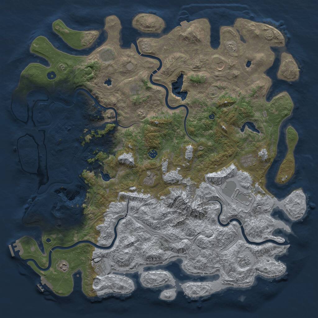 Rust Map: Procedural Map, Size: 5500, Seed: 851158, 17 Monuments