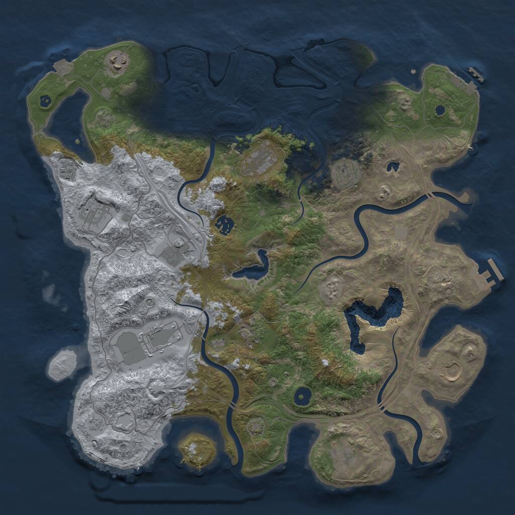 Rust Map: Procedural Map, Size: 4250, Seed: 100, 17 Monuments