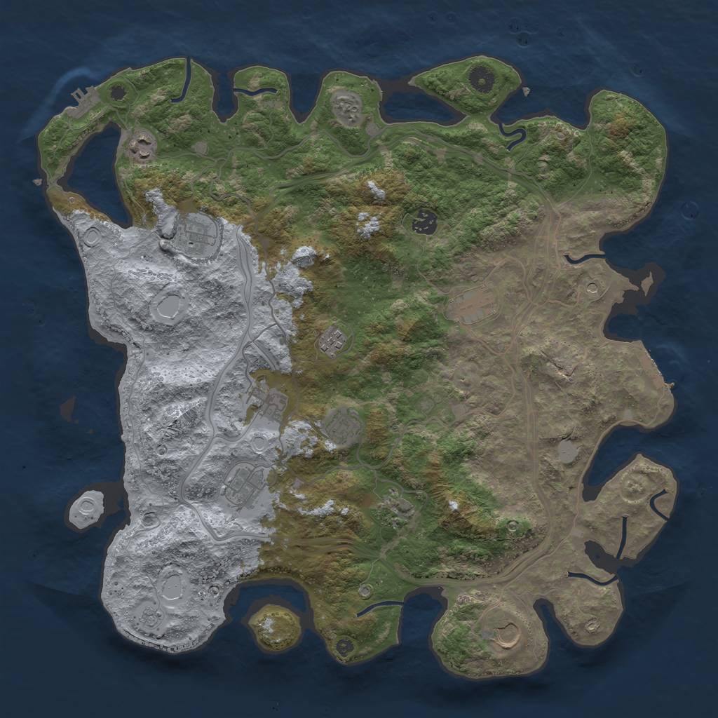 Rust Map: Procedural Map, Size: 4250, Seed: 100, 17 Monuments