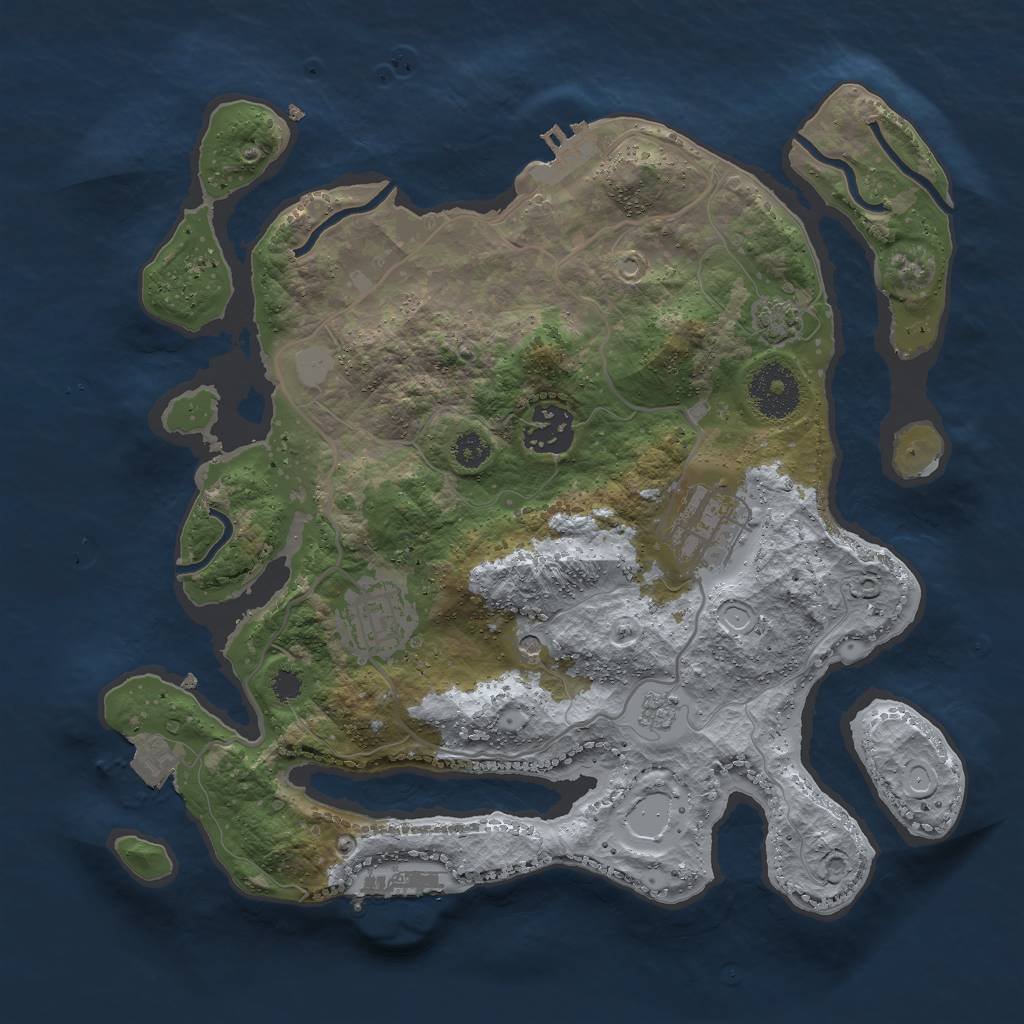 Rust Map: Procedural Map, Size: 3000, Seed: 15636, 11 Monuments