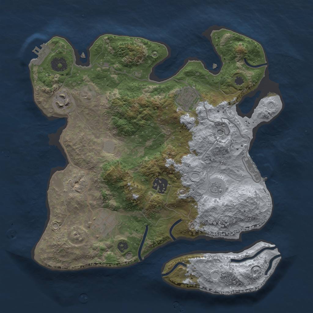 Rust Map: Procedural Map, Size: 3000, Seed: 475, 11 Monuments