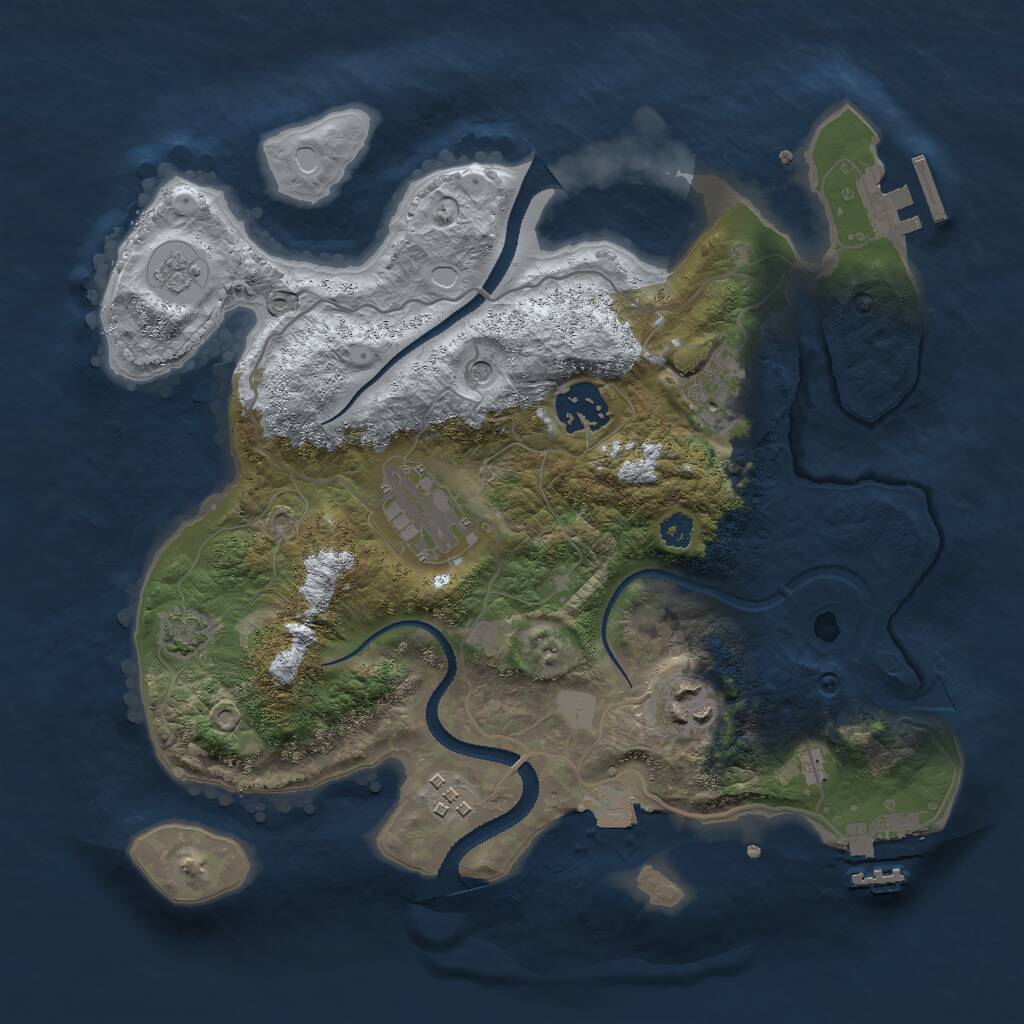 Rust Map: Procedural Map, Size: 3000, Seed: 392487, 11 Monuments