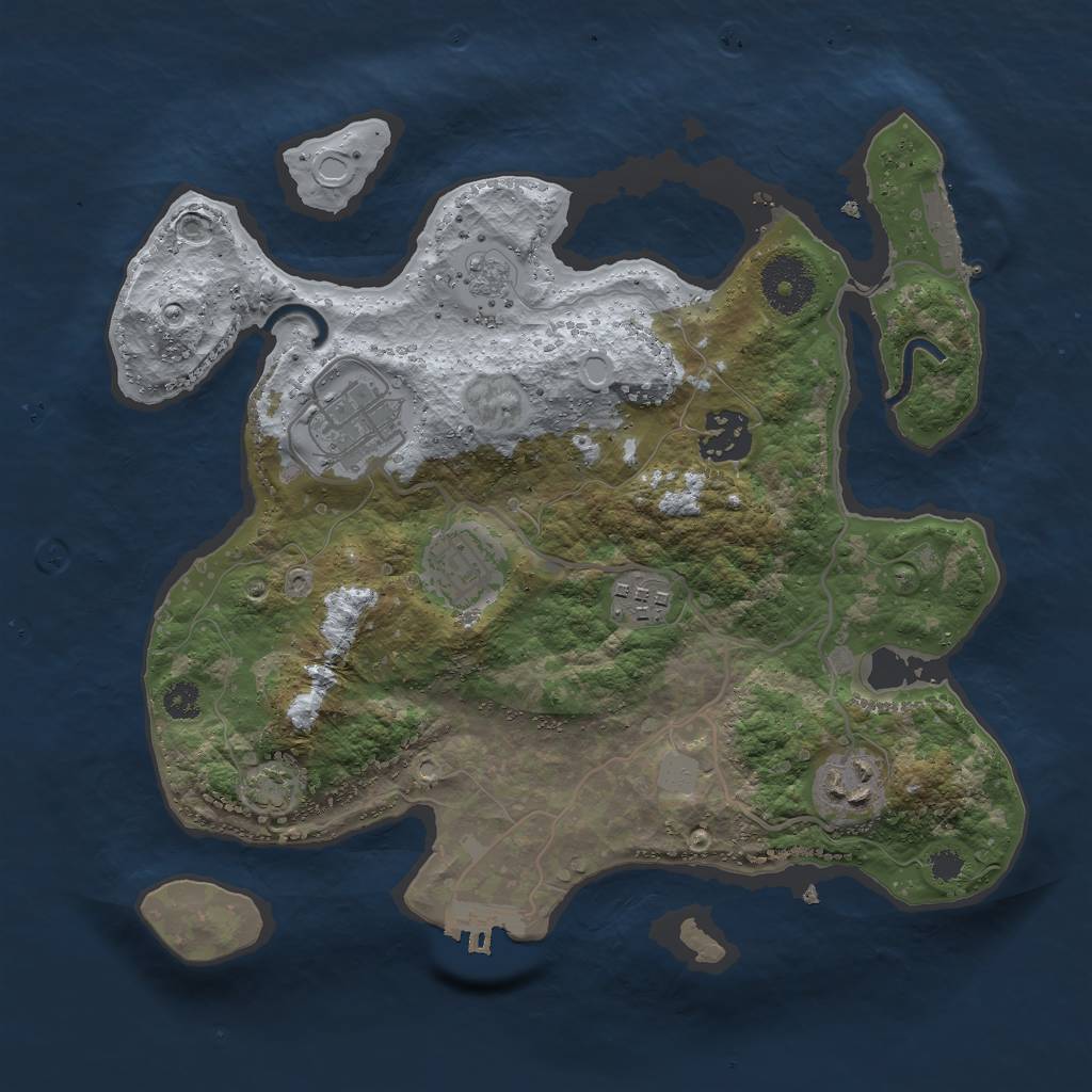 Rust Map: Procedural Map, Size: 3000, Seed: 392487, 12 Monuments
