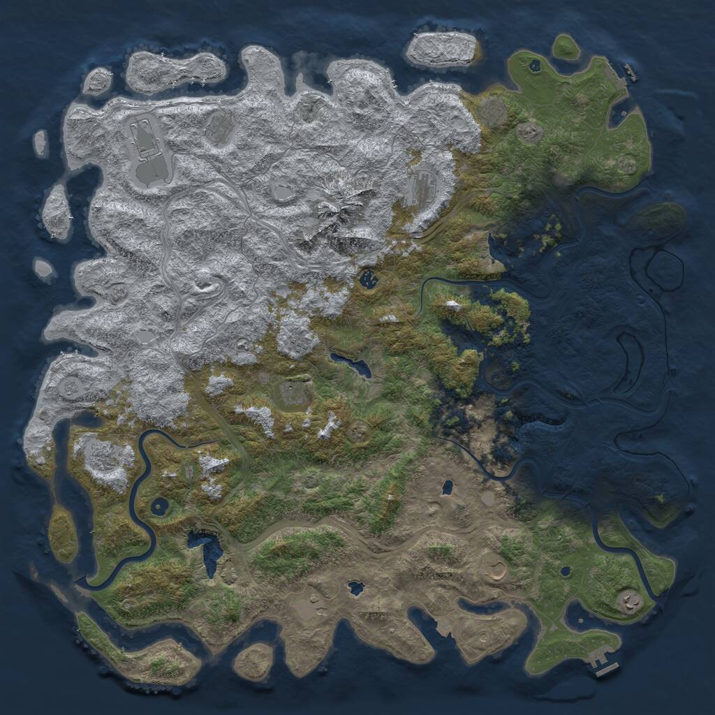 Rust Map: Procedural Map, Size: 6000, Seed: 11191997, 17 Monuments